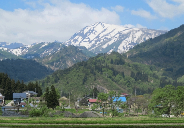 只見町の町並み