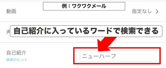 ワクワクメールでキーワード検索できる証拠