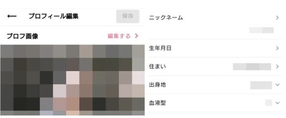 プロフィール項目に空欄がある