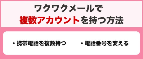 ワクワクメールで複数アカウント