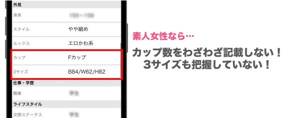 カップやスリーサイズを公言する女性は業者