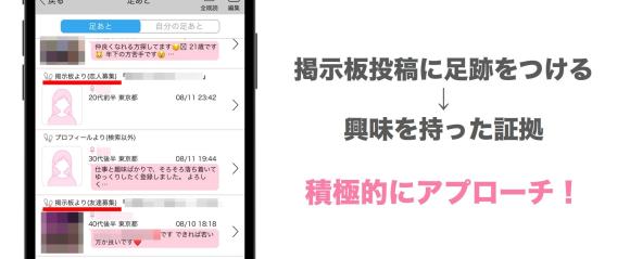 掲示板投稿に足跡をつけたユーザーへアプローチ