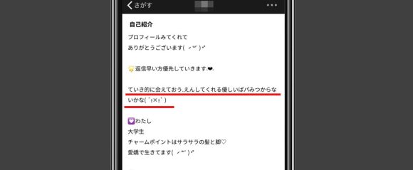 ミツミツにいるお金目的の女性プロフ
