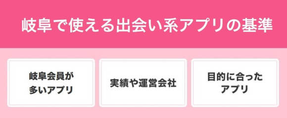 岐阜で使える出会い系アプリの基準