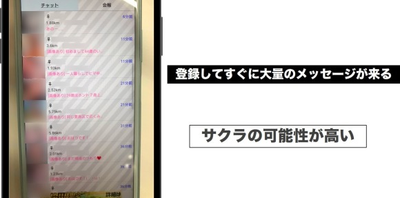 登録してすぐに大量のメッセージが来る