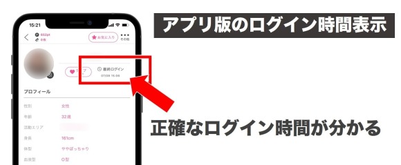 PCMAXのアプリ版でログイン時間を確認する方法