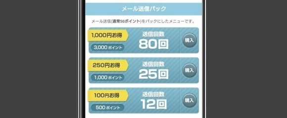 ポイントパックを使ってお得にメッセージを送る
