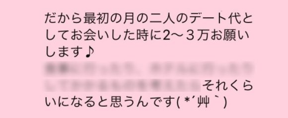 業者が金銭を要求してくるメッセージ