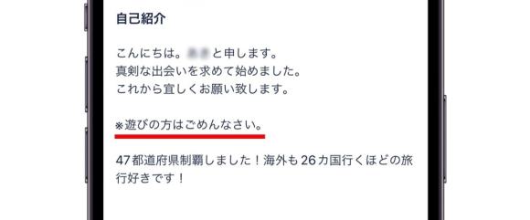 ヤリモクNGと記載している女性