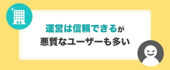 運営は信頼できるが悪質なユーザーも多い