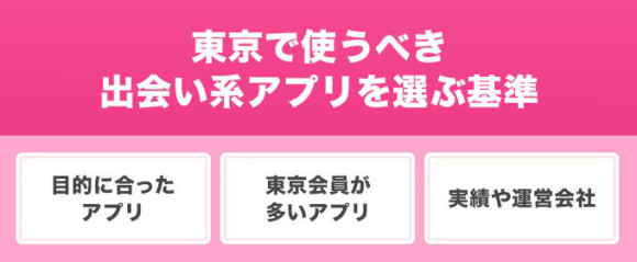 東京で使うべき出会い系アプリを選ぶ基準