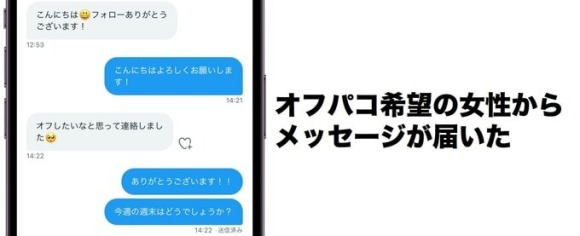 Twitterでオフパコ希望の女性からDMが届く