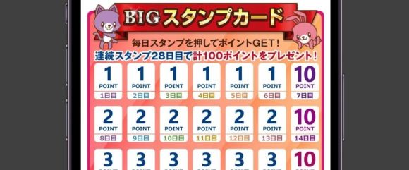華の会メール BIGログインボーナスで計100ポイントもらえる