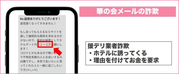 華の会メールの詐欺援デリ業者