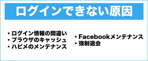 ハッピーメールにログインできない原因
