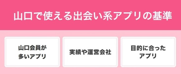 山口で使える出会い系アプリの基準