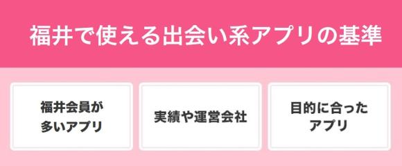福井で使える出会い系アプリの基準