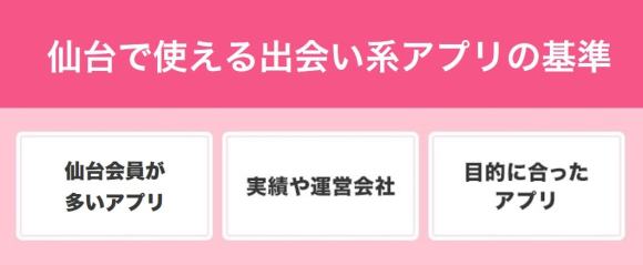 仙台で使える出会い系アプリの基準