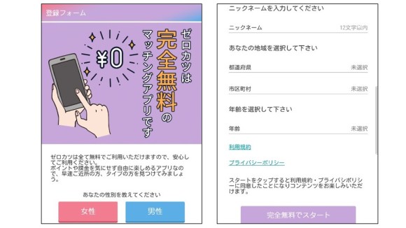 ゼロカツプロフィール入力