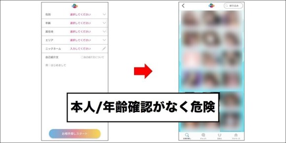 ハッピーエイト 本人年齢確認無し