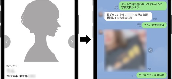 写真がない女性とのやり取り