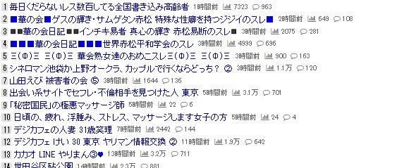爆サイの書き込みは情報共有や雑談がメイン