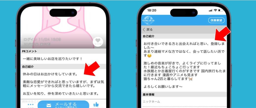 ハッピーメール 一般女性のプロフィール