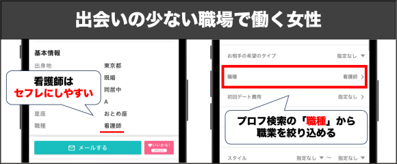 出会いの少ない職場に働いている女性