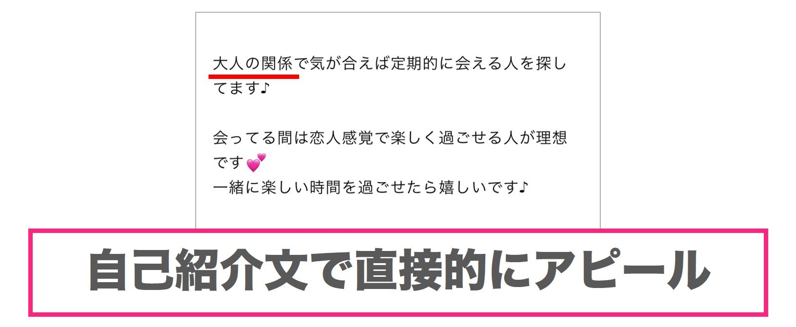 アダルトな自己紹介文を設定しているのは業者