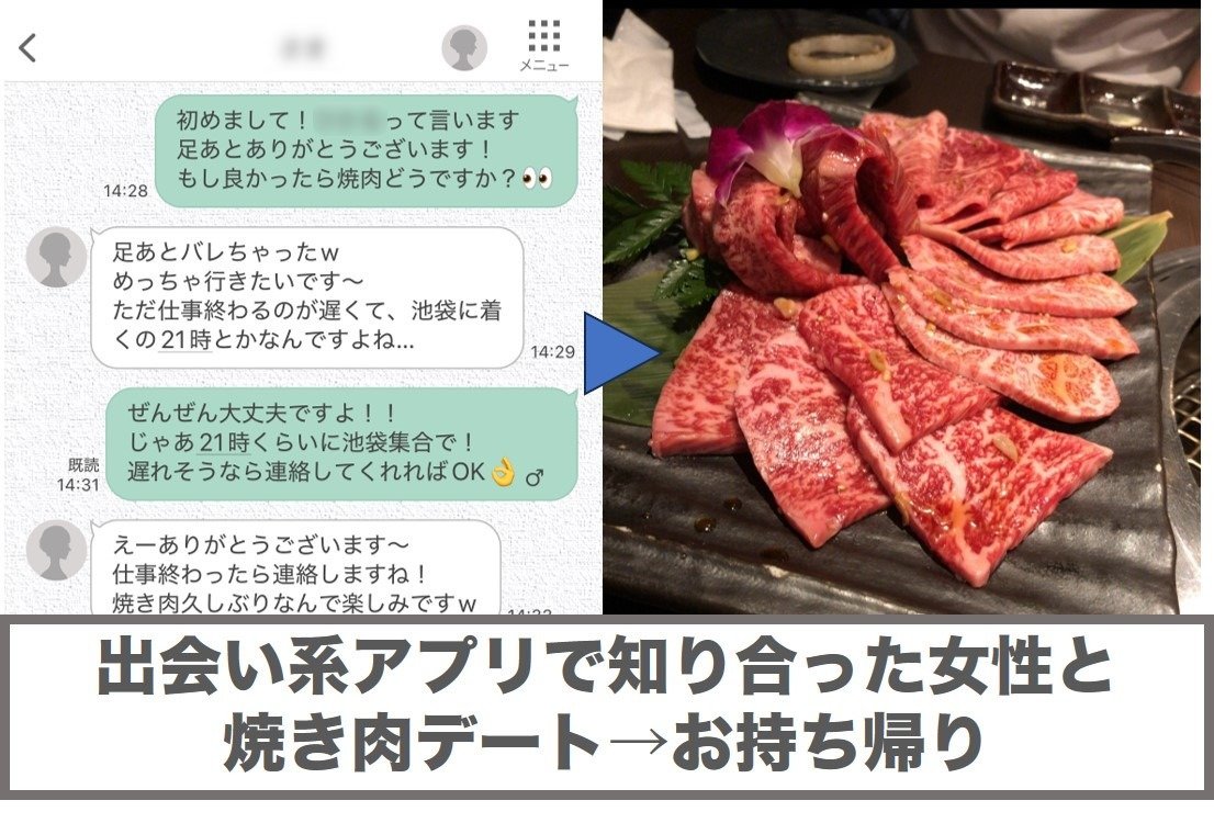 出会い系アプリで出会った女性とのやり取りとデートの様子