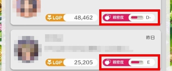 恋庭で親密度を上げる