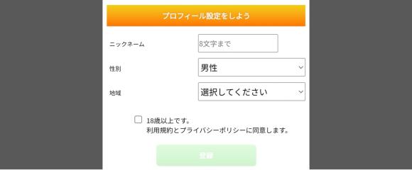 プロフィール登録