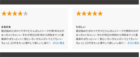 同じ内容のレビュー