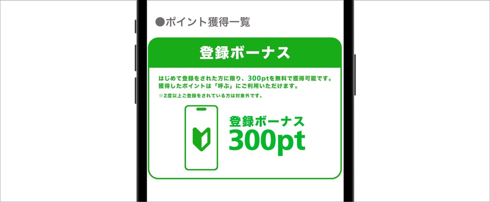 MIYABIは登録時に300ptもらえる