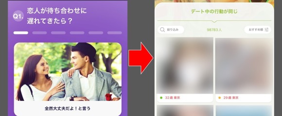 withの性格診断の実際の画面