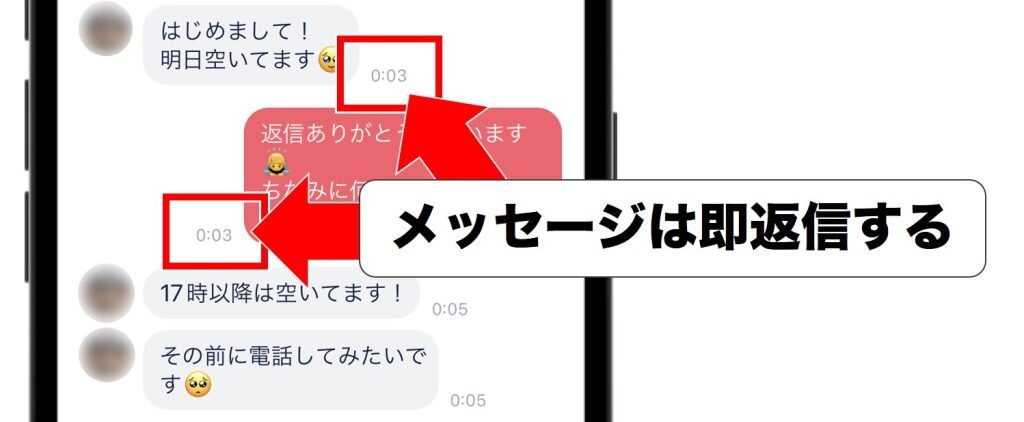 メッセージは即レス