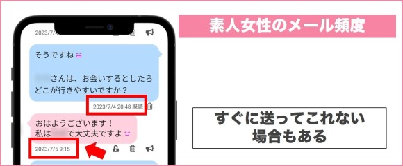 PCMAXにいる素人女性のメール頻度