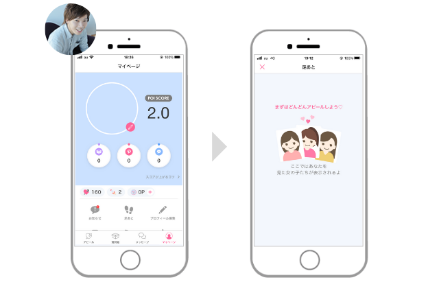 ポイボーイ 使い方 男性 足あと確認方法