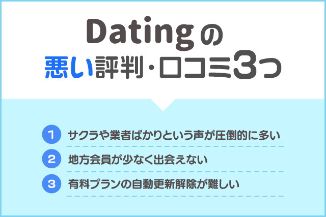 Dating　悪い評判・口コミ