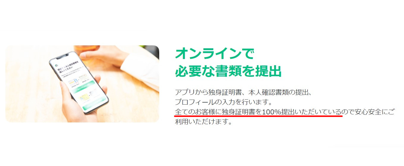 婚活アプリ　独身証明書